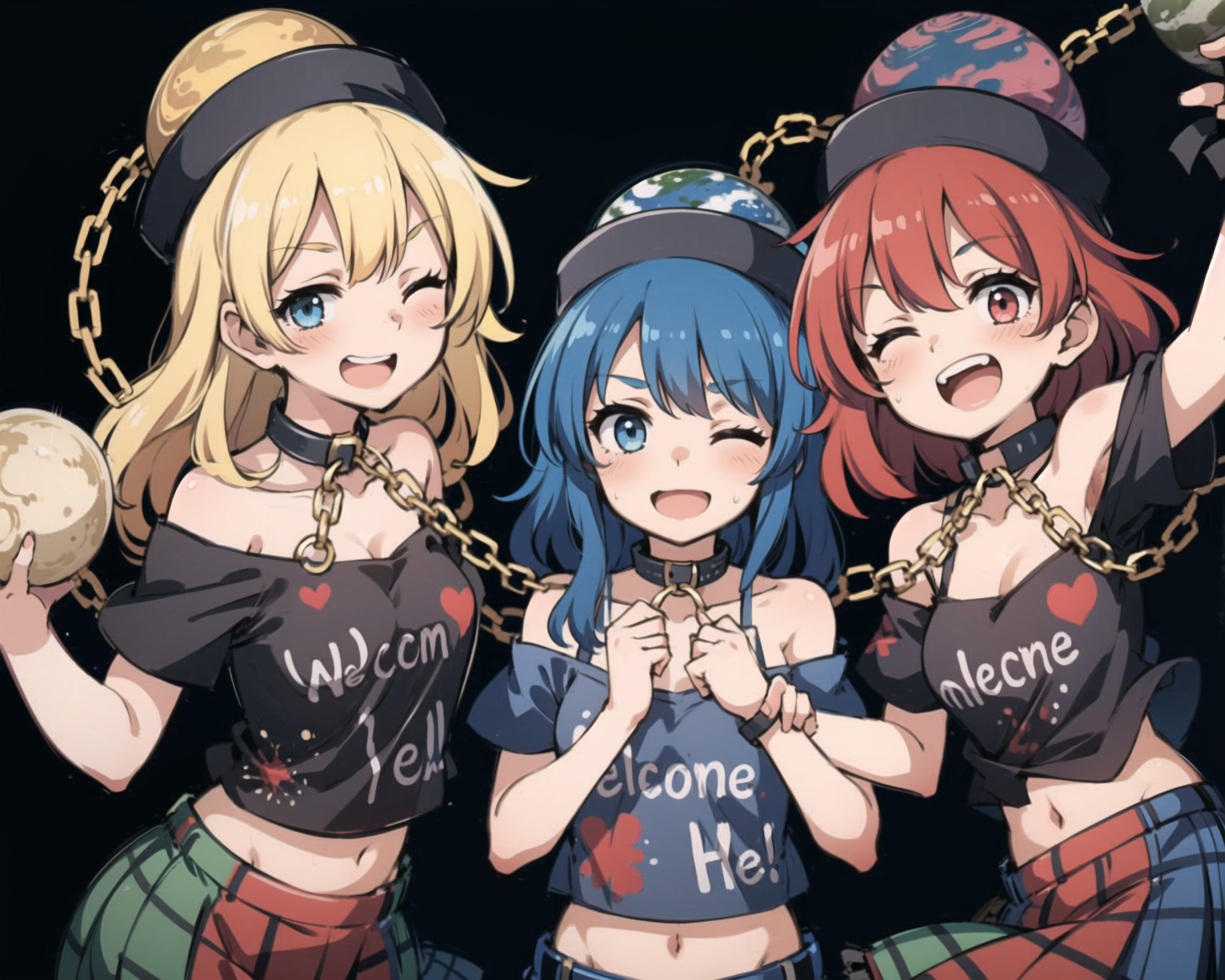 00724-343174139-masterpiece, best quality, _lora_HecatiaLapislazuli_1_,smile, shirt, 3girls, blue eyes, red eyes, red hair, (blue hair_1.1), col.png